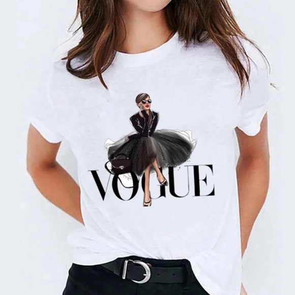 SALE!🚨 Vogue Watercolor Glam High Fashion Tshirt - Picture 1 of 4